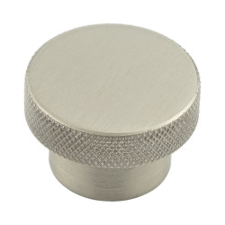 Hoxton by Frelan Wenlock Knurled Round Cabinet Knob - 40mm Diameter - Satin Nickel