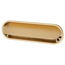 Altro Eccles Oval Flush Cabinet Pull Handle - 150 x 47mm - Satin Brass