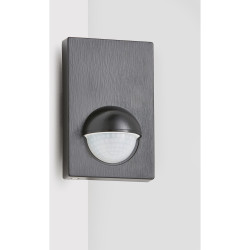Forum Zink Alia Surface/Flush Mounted 180° Outdoor PIR Sensor with Override - IP44 - Black