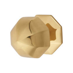 Touchpoint Pinnacle Period Octagonal Centre Door Knob - 65mm Rose Diameter - Polished Brass