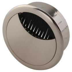 Altro Round Cable Tidy Grommet - 60mm Hole Size - Brushed Nickel Mirror Effect
