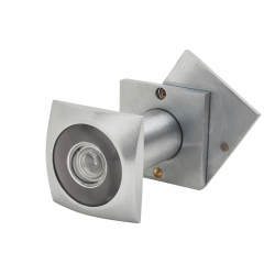 D&E 200° Square Door Viewer - Door Thickness 35-60mm - Satin Chrome Plated