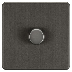 Knightsbridge 5 - 150W 1 Gang 2 Way Push On/Off Rotary Intelligent LED Dimmer Switch - Smoked Bronze