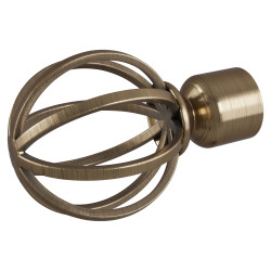 Rothley 25mm Cage Orb Curtain Pole Finial - Antique Brass - Pack of 2
