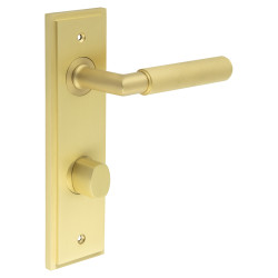 Burlington by Frelan Satin Brass Fire Rated DIN Bathroom Door Handles - Piccadilly - Inner 2 - 200 x 55mm