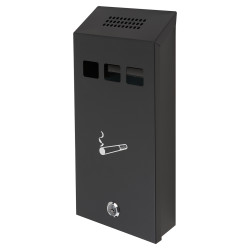 Burg Wachter CIG1 Compact Cigarette Bin - 147 x 323 x 60mm - Black