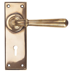 From The Anvil Polished Bronze Keyhole Door Handles - Newbury Range - 152 x 50mm