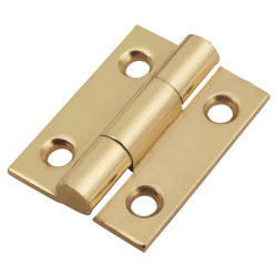 Solid Drawn Butt Cabinet Hinge - 25 x 19 x 1.45mm - Polished Brass - Pair