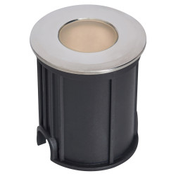 Forum Zink Ayle 2W Solar LED Round Garden Decking Lights - 4000K/RGB - Stainless Steel - Pack of 4