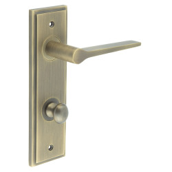 Burlington by Frelan Antique Brass Fire Rated DIN Bathroom Door Handles - Knightsbridge - Inner 1 - 200 x 55mm