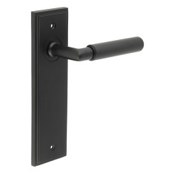 Burlington by Frelan Black Fire Rated Latch Door Handles - Piccadilly - 200 x 55mm