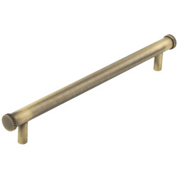 Hoxton by Frelan Wenlock 15mm Knurled T-Bar Cabinet Pull Handle - 224mm c/c - Antique Brass