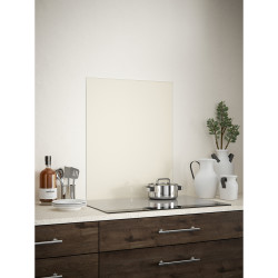 Self Adhesive Glass Kitchen Splashback - 750 x 600mm - Cotton Cream