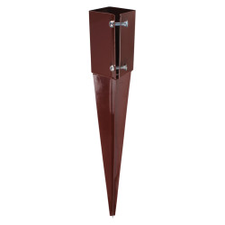 Powapost Drive In Fence Post Spike - Twin Bolt - 50 x 50 x 600mm - Brown Powder Coated
