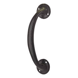 Victorian Bow Door Pull Handle - Screw Fix - 254 x 33mm - Antique Black Iron