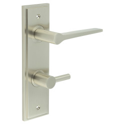 Burlington by Frelan Satin Nickel Fire Rated DIN Bathroom Door Handles - Knightsbridge - Inner 3 - 200 x 55mm