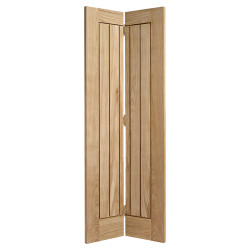 LPD Mexicano 5 Panel Unfinished Solid Bi-Fold Internal Door - 1981 x 762 x 35mm - Oak