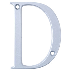 76mm Screw Fix Door Letter - D - Premium Satin Silver