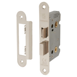 Touchpoint Contract Bathroom Lock - 65mm Case - 44mm Backset - Radius - Polished Nickel