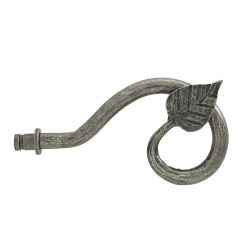 Olde Forge Leaf Curtain Finials - Pewter