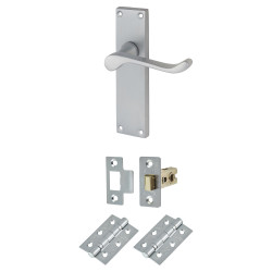 Touchpoint Satin Chrome Victorian Scroll Latch Door Handles Pack