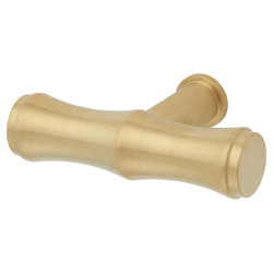 Alexander & Wilks Crispin Bamboo 12mm T-Bar Cabinet Knob - 55 x 38mm - PVD Satin Brass