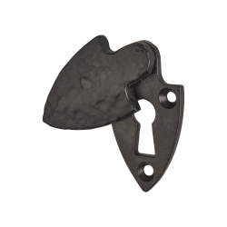 Olde Forge Shield Covered Escutcheon - 57 x 28mm - Keyhole - Antique Black Iron