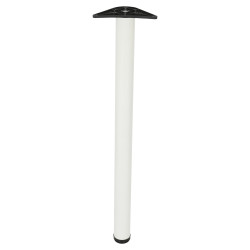 Rothley Round Adjustable Worktop Support Breakfast Bar Table Leg - 60 x 870mm - Matt White