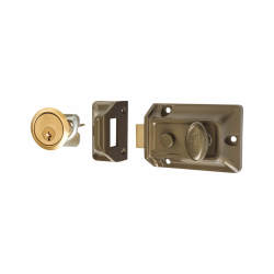 ERA Traditional Nightlatch - 60mm Backset - Green Case/Polished Brass Cylinder