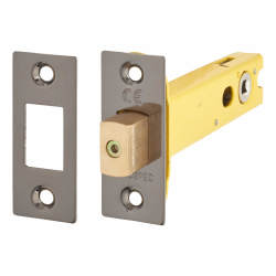 Altro 5mm Tubular Bathroom Deadbolt - 103mm Case - 82mm Backset - Square - Black Nickel