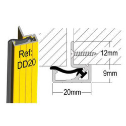 Stormguard Double Door Seal DD20 - 2100mm Length - Brown