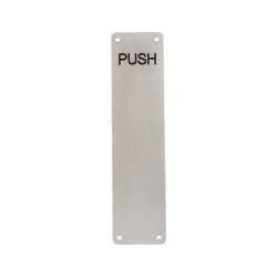 Touchpoint Aluminium Finger Plate - Push - 300 x 75 x 3mm - Satin