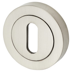Serozzetta by Carlisle Brass Varese Escutcheon - 50mm Diameter - Keyhole - Satin Nickel