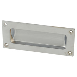 Altro Rectangular Flush Cabinet Pull Handle - 102 x 45mm - Satin Chrome