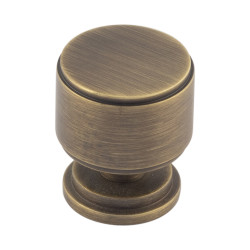 Burlington by Frelan Belgrave Stepped Round Cabinet Knob - 30mm Diameter - Antique Brass