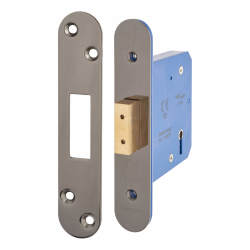 Altro Architectural 5 Lever Deadlock - 78mm Case - 57mm Backset - Radius - Black Nickel