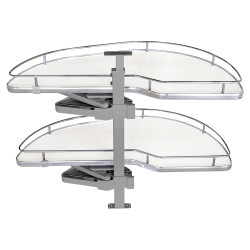 Emuca Supra Lake Corner Pull Out Organiser - Cabinet Width 860mm - Left Hand - White