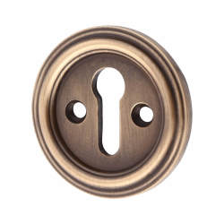 Jedo Parisian Escutcheon - 42mm Diameter - Keyhole - Antique Brass