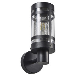 Forum Zink Gada Outdoor Up Wall Light - IP44 - Black with Stainless Steel Insert