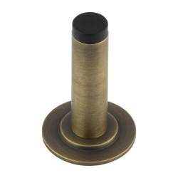 Burlington by Frelan Plain Projection Door Stop on Stepped Rose - 76mm Projection - Antique Brass