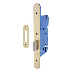 Hampstead Architectural DIN Euro Deadlock - 85mm Case - 60mm Backset - Radius - PVD Brass
