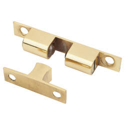 Veel-2 Double Ball Roller Catch - 60 x 12 x 16mm - Polished Brass - Pack of 5