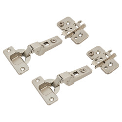 Blum CLIP Cabinet Hinge Pack with 0mm Mounting Plates - 100° - Sprung - Half Overlay - Pair