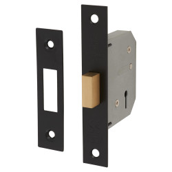 Touchpoint Contract 3 Lever Deadlock - 64mm Case - 44mm Backset - Matt Black