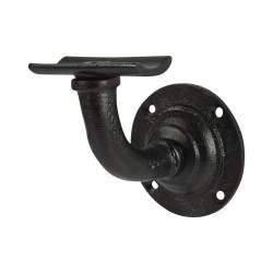 Olde Forge Heavy Duty Handrail Bracket - 64mm Projection - Black Antique Iron