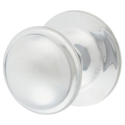 Carlisle Brass Round Victorian Centre Door Knob - 86mm Rose Diameter - Polished Chrome