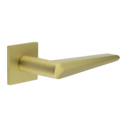 CRES by Frelan Satin Brass Sprung Fire Rated Door Handles on Square Rose - CR-107 Range