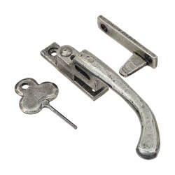 From The Anvil Pear Drop Locking Night Vent Casement Window Fastener - Left Hand - Pewter