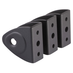 Designer Toilet Cubicle Panel Bracket - 12-13mm Panels - Black Textured - Pack of 3
