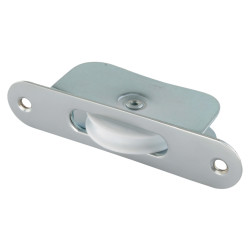 Touchpoint Radius Axle Sash Window Pulley - 44mm Curved Nylon Wheel - Satin Chrome